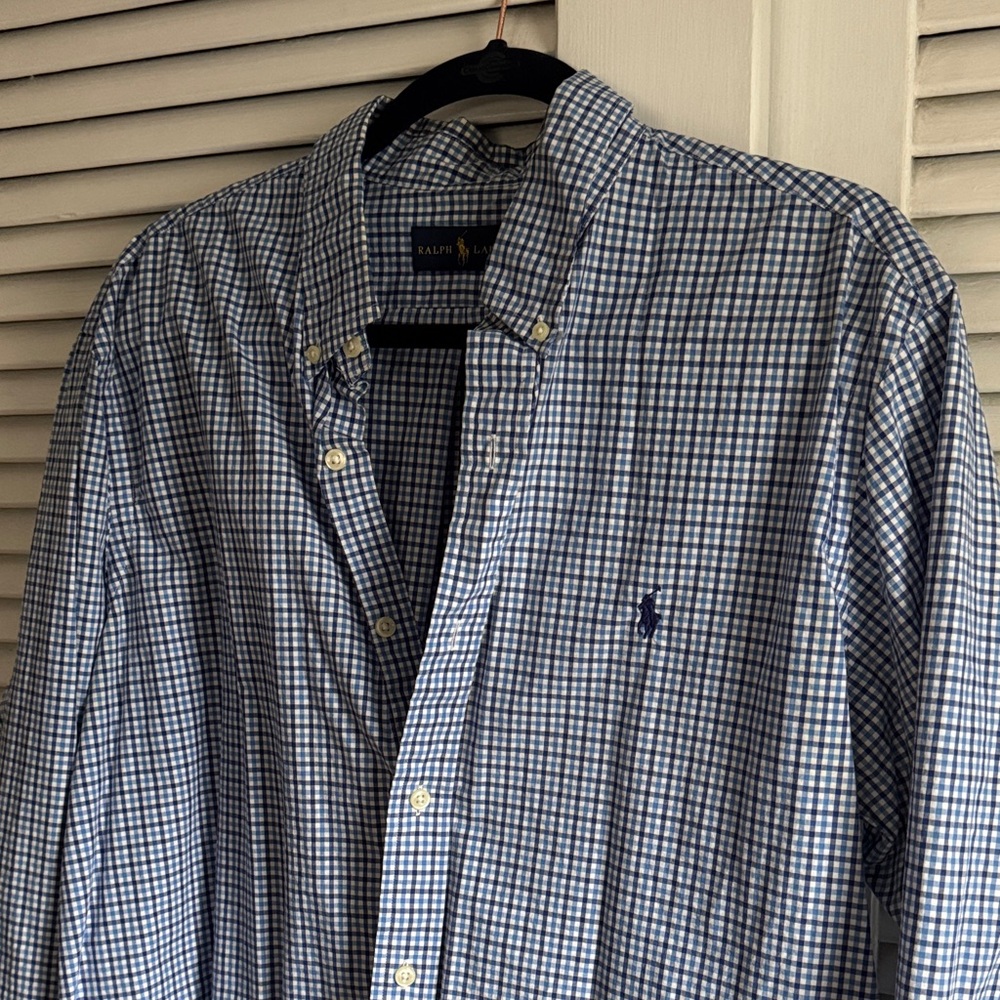 Ralph Lauren gingham oxford button down shirt